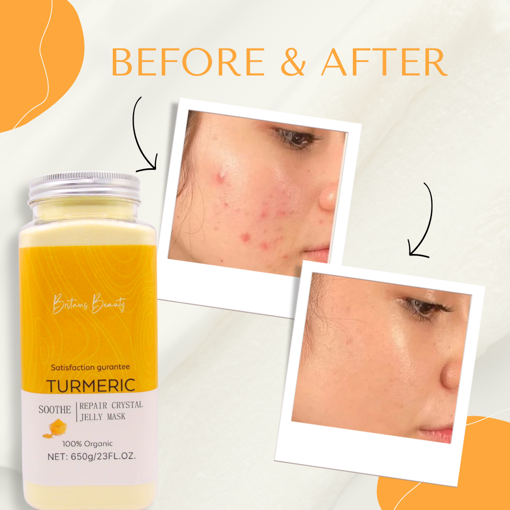 Britains Beauty Turmeric Jelly Mask - Pure Organic, Deep Hydration, Natural Ingredients, Repair & Soothing, Anti-Inflammatory, 650g / 23 FL.OZ