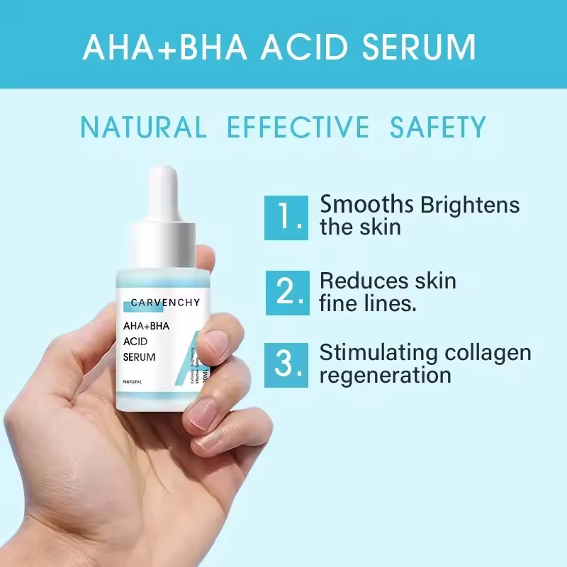 AHA+BHA Fruit Acid Serum - Natural Exfoliating and Brightening Skincare Formula, Reduces Acne and Fine Lines, Stimulates Collagen, 30ml (1.01 fl oz)