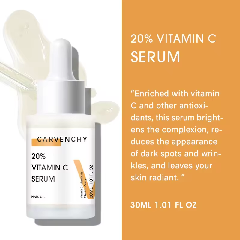 Vitamin C Serum 20% - Anti-Aging & Brightening Formula with Natural Antioxidants, Collagen & Hyaluronic Acid, Reduces Dark Spots & Wrinkles - 30ml/1.01 fl oz