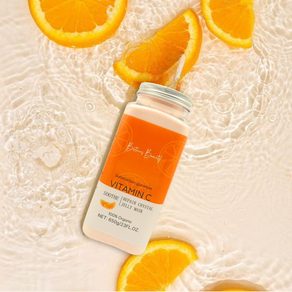 Britain's Beauty Vitamin C Soothe Repair Crystal Jelly Mask – Pure Organic, Hydrates, Nourishes, and Reduces Inflammation – 650g/23 fl.oz