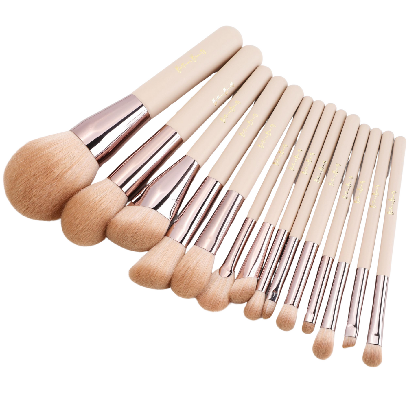 Britains Beauty Makeup Brush Set – Complete 14-Piece Premium Synthetic Bristle Kit with Sleek Storage Case for Foundation, Blending, Blush, Eye Makeup – Vegan, Cruelty-Free Beauty Tools