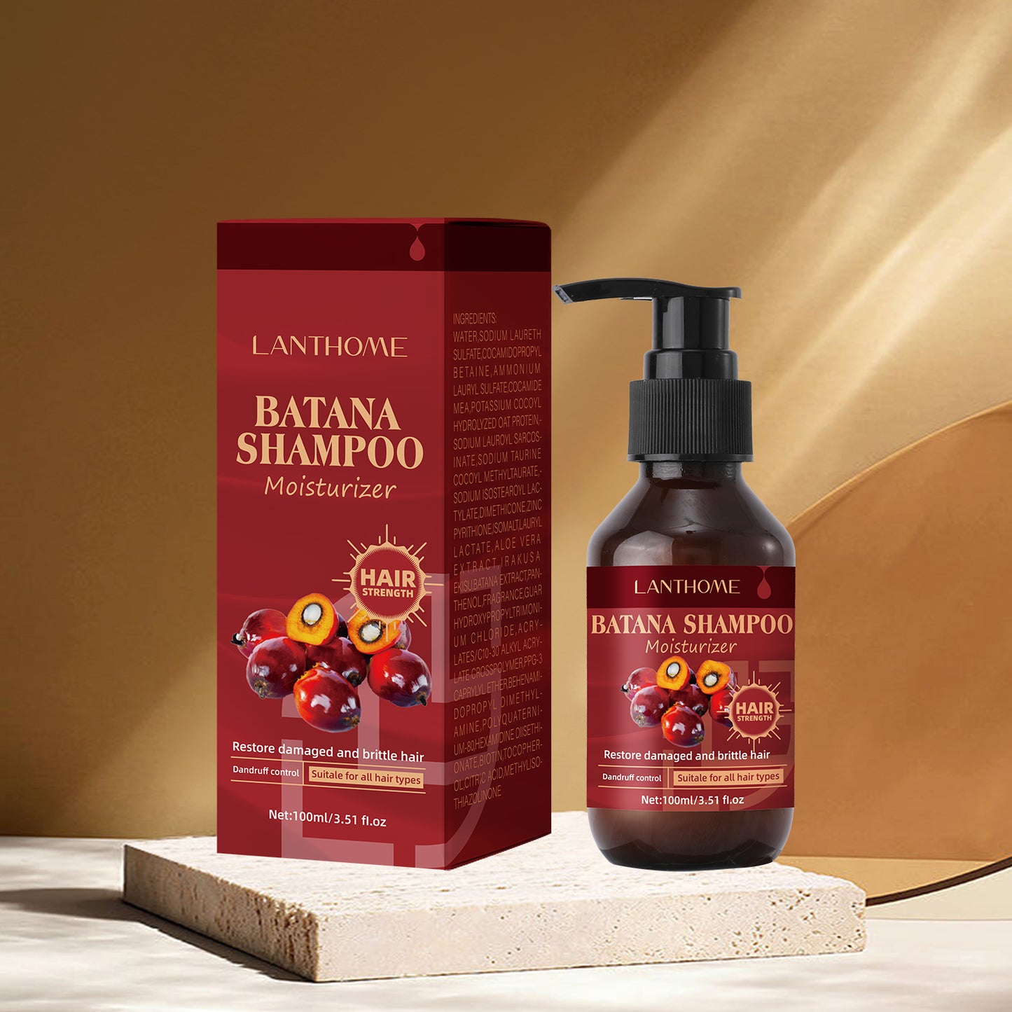 Batana Shampoo Moisturizer for Hair Growth, Split Ends Prevention, and Enhanced Texture, 100ml – All Hair Types, Contains Natural Ojon Oil