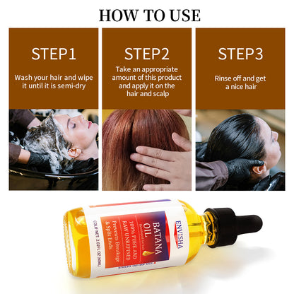 Batana Oil 60ml - Pure and Raw Unrefined Hair Treatment Oil for Split Ends and Breakage Prevention