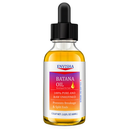 Batana Oil 60ml - Pure and Raw Unrefined Hair Treatment Oil for Split Ends and Breakage Prevention