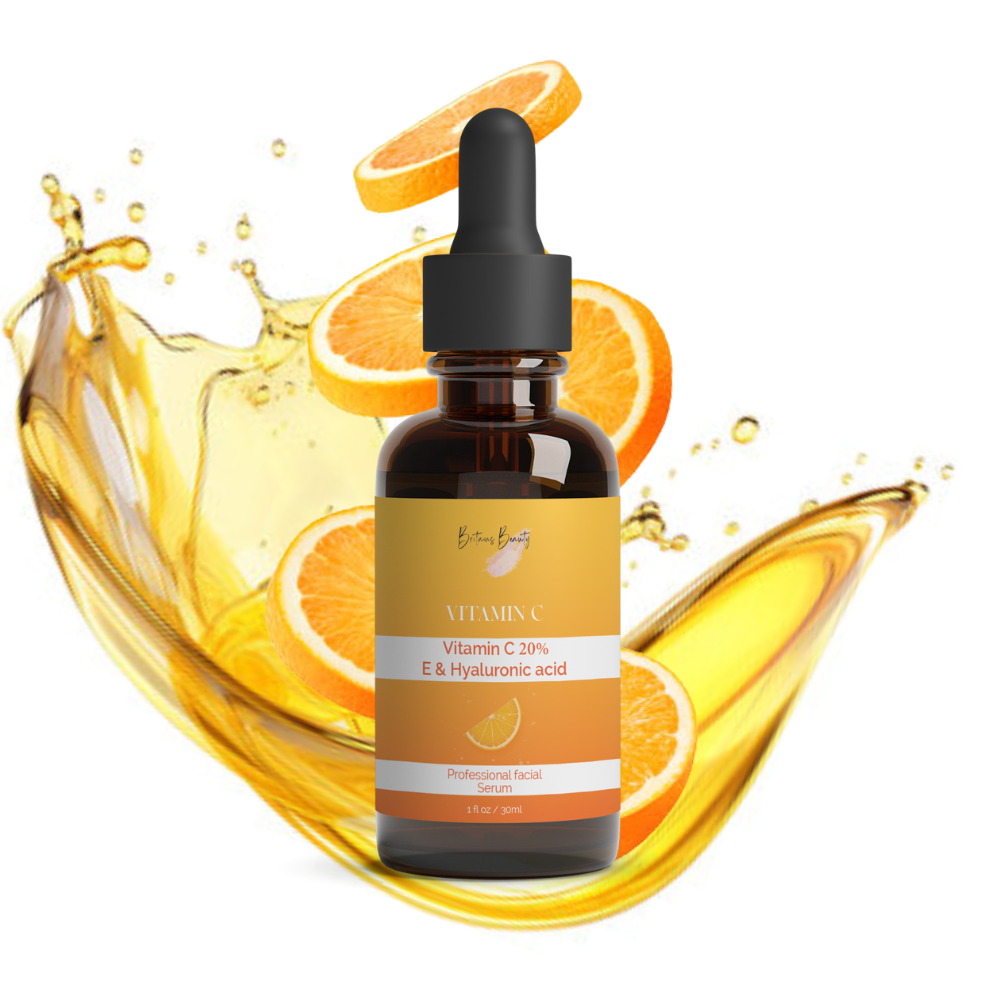 Britain’s Beauty Vitamin C Serum 30ML with 20% Vitamin C, Hyaluronic Acid, and Vitamin E for Anti-Aging, Brightening, and Skin Hydration – Organic Facial Serum for Wrinkle Reduction and Collagen Boosting