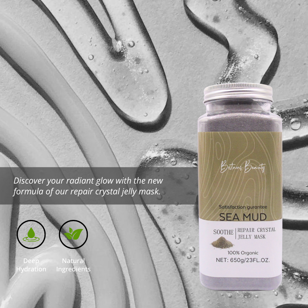 Britain's Beauty Sea Mud Soothe Repair Crystal Jelly Mask - Deep Hydration, Radiance, Organic Ingredients - 650g/23 fl. oz.