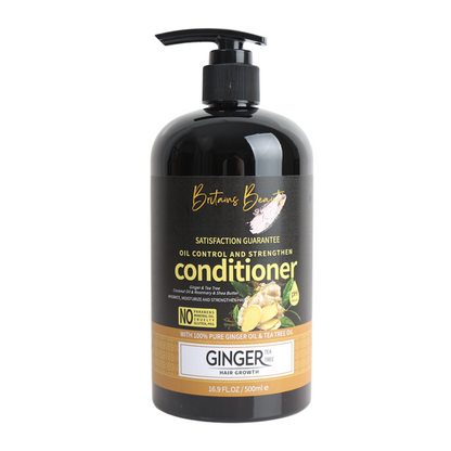 Britain's Beauty Ginger & Tea Tree Hair Growth Conditioner - Natural Oil Control & Strength Formula, 500ml