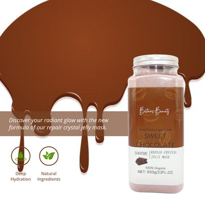 Britains Beauty Sweet Chocolate Jelly Mask – Pure Organic, Deep Hydration, Natural Ingredients, Repair Crystal Jelly Mask – Soothe, Nourish, Exfoliate for Glowing Skin – 650g