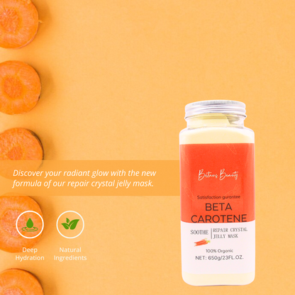 Beta-Carotene Repair & Soothe Jelly Mask by Britain's Beauty - Organic Hydrating Facial Treatment, Enhances Radiance and Skin Tone, 650g