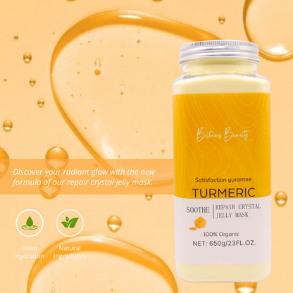 Britains Beauty Turmeric Jelly Mask - Pure Organic, Deep Hydration, Natural Ingredients, Repair & Soothing, Anti-Inflammatory, 650g / 23 FL.OZ