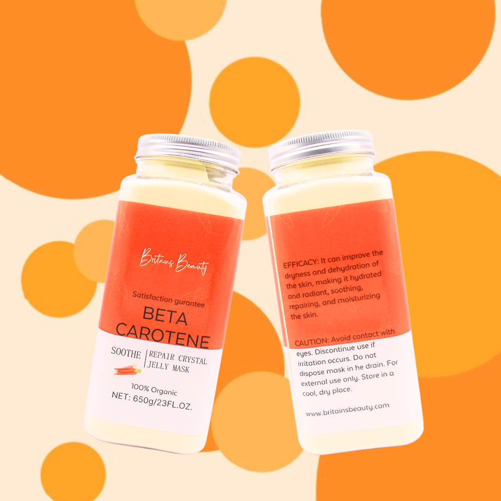Beta-Carotene Repair & Soothe Jelly Mask by Britain's Beauty - Organic Hydrating Facial Treatment, Enhances Radiance and Skin Tone, 650g