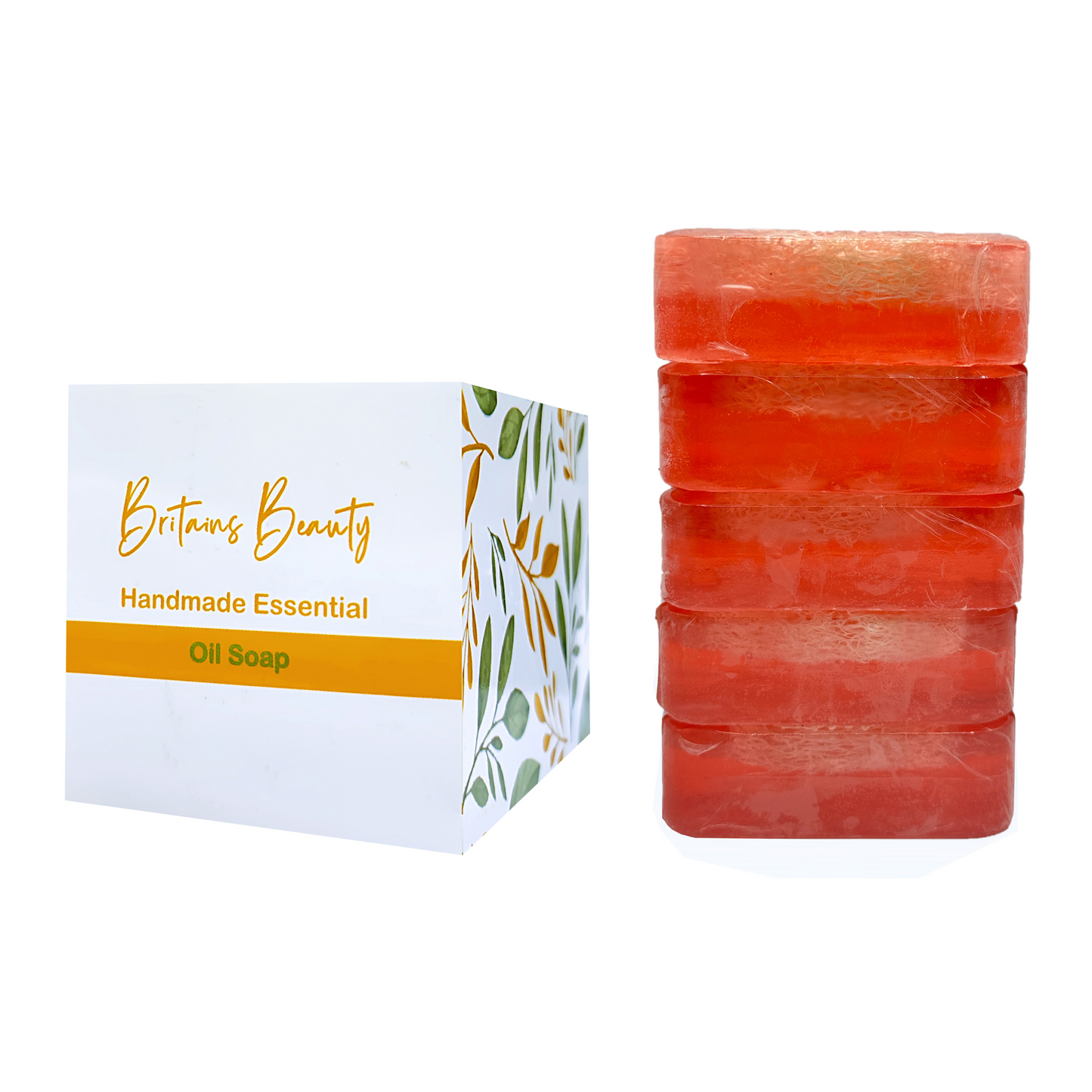 Britains Beauty Handmade Essential Oil Rose Soap – Luxurious Natural Skincare, Moisturizing Cleanser for Soft, Radiant Skin (Pack of 3 & Pack of 5, 100g per Bar)