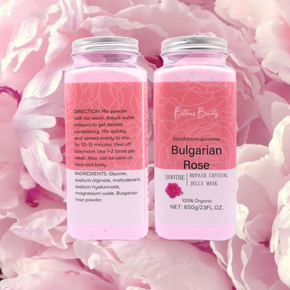 Britain's Beauty Bulgarian Rose Jelly Mask - Organic Soothe and Repair Crystal Mask, Hydrates and Nourishes, 650g/23 fl.oz