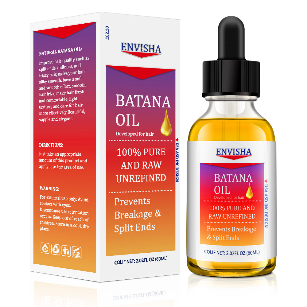 Batana Oil 60ml - Pure and Raw Unrefined Hair Treatment Oil for Split Ends and Breakage Prevention