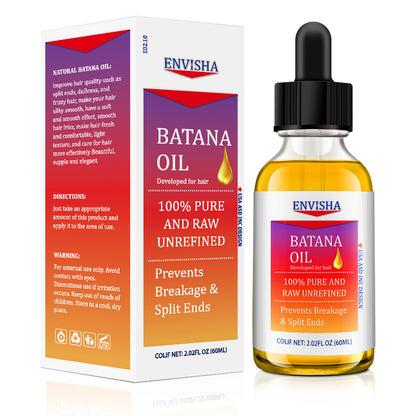 Batana Oil 60ml - Pure and Raw Unrefined Hair Treatment Oil for Split Ends and Breakage Prevention