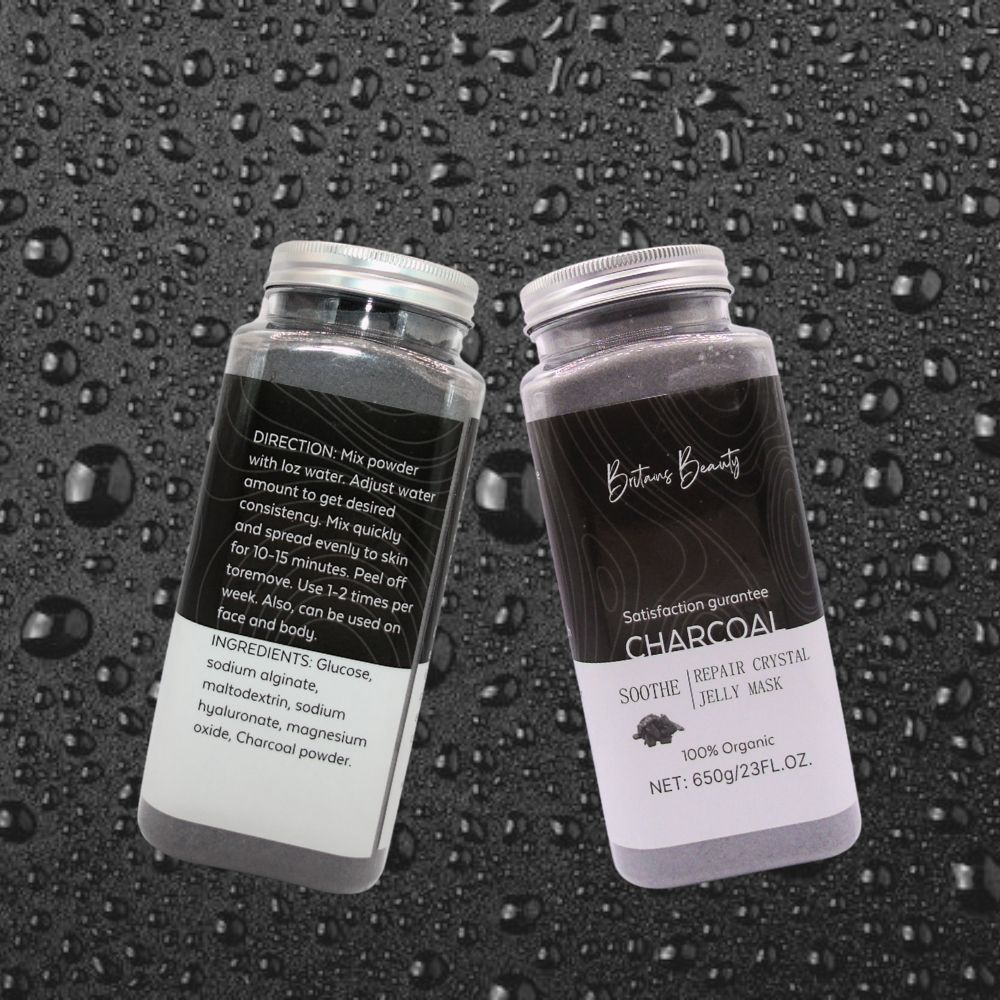 Britain's Beauty Charcoal Soothe & Repair Crystal Jelly Mask - Deep Hydration with 100% Organic Ingredients, 650g/23fl.oz.