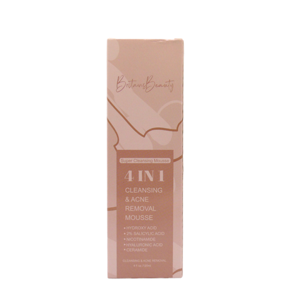 Britain's Beauty 4-in-1 Super Cleansing Mousse for Acne & Oil Control, Hydrating Formula with Natural Ingredients, 120ml