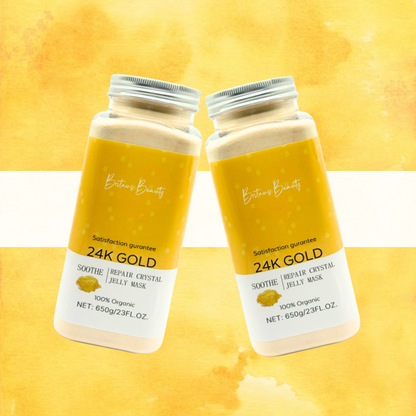 Britains Beauty 24K Gold Repair Crystal Jelly Mask - Organic Soothe & Repair, Hydrating, Anti-Aging, Exfoliating, Revitalizing - 650g
