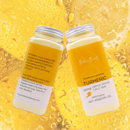 Britains Beauty Turmeric Jelly Mask - Pure Organic, Deep Hydration, Natural Ingredients, Repair & Soothing, Anti-Inflammatory, 650g / 23 FL.OZ