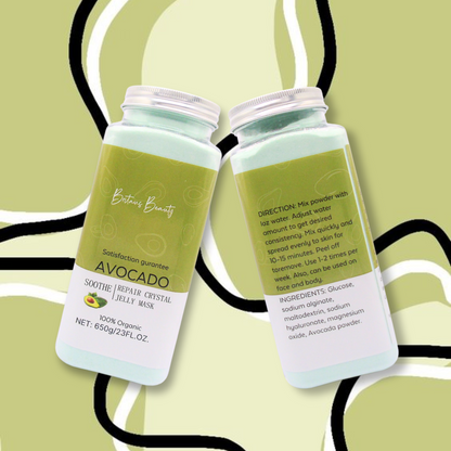 Britain's Beauty Avocado Soothe & Repair Crystal Jelly Mask - 650g | Deep Hydration, Natural Ingredients, Glowing Skin, Gentle Exfoliation, 100% Organic