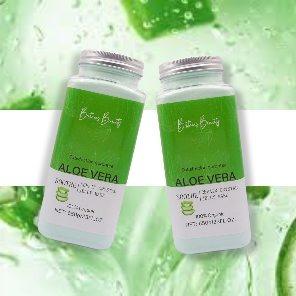 Britains Beauty Aloe Vera Repair Crystal Jelly Mask - 100% Organic, Deep Hydration, Anti-Aging, Soothing & Revitalising Skin Care - 650g/23 FL.OZ