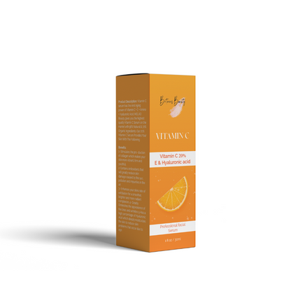 Britain’s Beauty Vitamin C Serum 30ML with 20% Vitamin C, Hyaluronic Acid, and Vitamin E for Anti-Aging, Brightening, and Skin Hydration – Organic Facial Serum for Wrinkle Reduction and Collagen Boosting