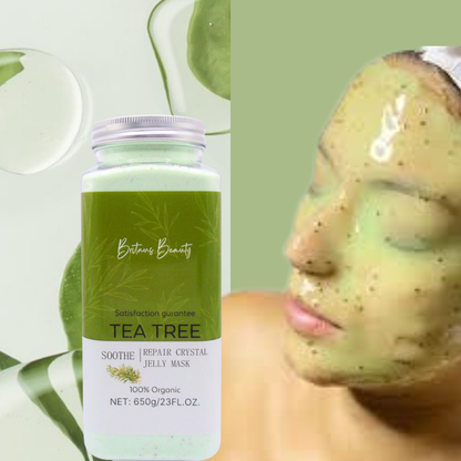 Britains Beauty Tea Tree Repair Crystal Jelly Mask - Pure Organic Soothe & Hydrate Formula for Clear, Radiant Skin - Deep Pore Cleansing, Anti-Inflammatory, Natural Ingredients, 23 FL.OZ