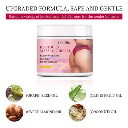 Buttocks Massage Cream – Promotes Skin Elasticity, Rejuvenation and Plumping – 5.4oz/160ml – Herbal Ingredients for Safe, Natural Enhancement
