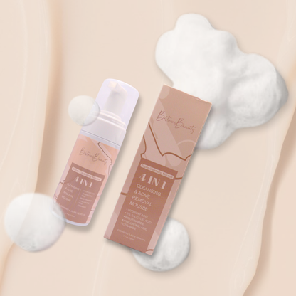 Britain's Beauty 4-in-1 Super Cleansing Mousse for Acne & Oil Control, Hydrating Formula with Natural Ingredients, 120ml
