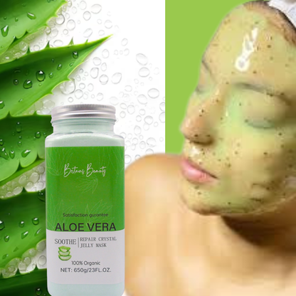Britains Beauty Aloe Vera Repair Crystal Jelly Mask - 100% Organic, Deep Hydration, Anti-Aging, Soothing & Revitalising Skin Care - 650g/23 FL.OZ