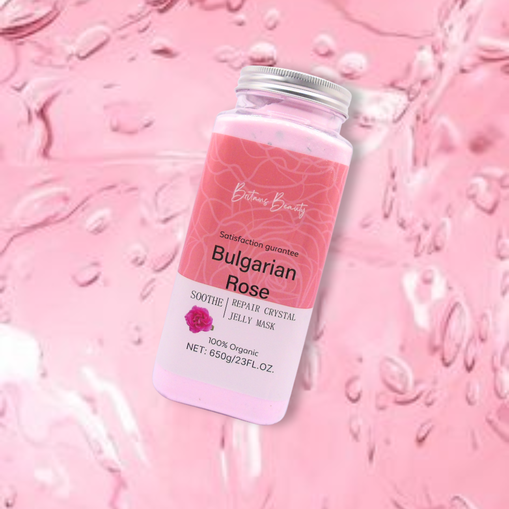 Britain's Beauty Bulgarian Rose Jelly Mask - Organic Soothe and Repair Crystal Mask, Hydrates and Nourishes, 650g/23 fl.oz