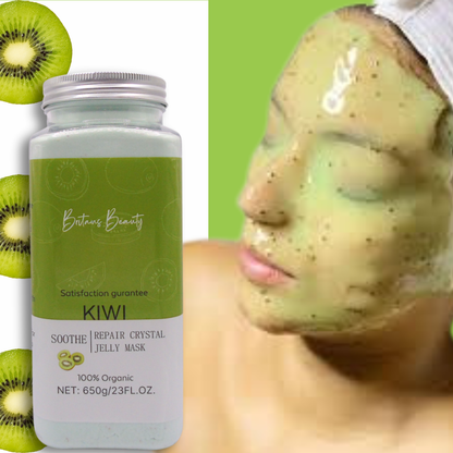 Britain's Beauty Kiwi Jelly Mask - Organic Soothing and Repair Crystal Mask for Radiant Skin, Deep Hydration, and Pore Cleansing, 650g/23 fl.oz
