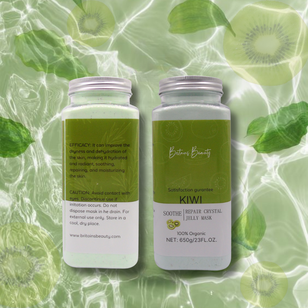 Britain's Beauty Kiwi Jelly Mask - Organic Soothing and Repair Crystal Mask for Radiant Skin, Deep Hydration, and Pore Cleansing, 650g/23 fl.oz