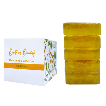 Britains Beauty Handmade Essential Lemon Soap - Refreshing Citrus Cleanse, Long-Lasting Hydration, Eco-Friendly, Pack of 3 & 5, 100g Each