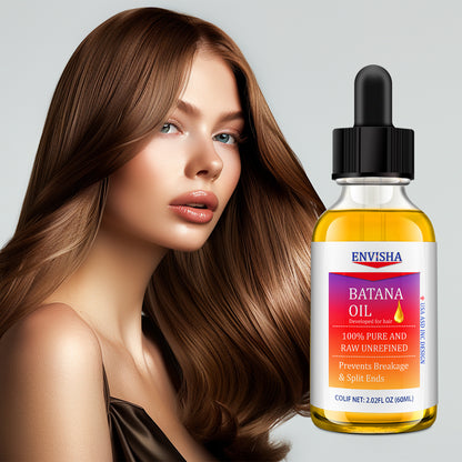 Batana Oil 60ml - Pure and Raw Unrefined Hair Treatment Oil for Split Ends and Breakage Prevention