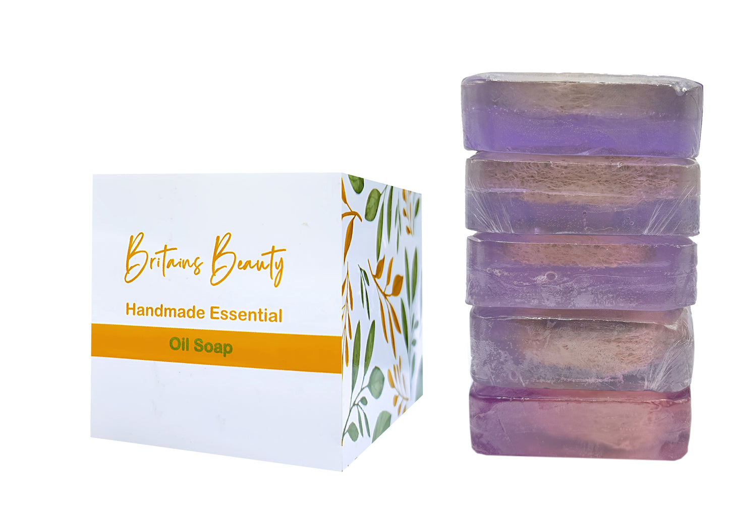 Britains Beauty Lavender Soap Pack of 3 & Pack of 5 – Handmade Essential Oil Soap, All-Natural, Gentle Cleanser for Sensitive Skin, Relaxing Lavender Aroma, 100g Bar