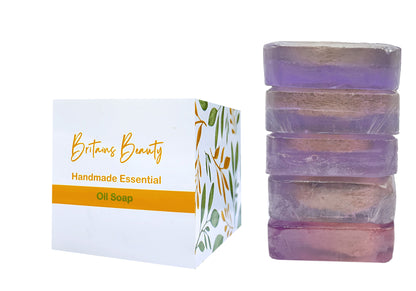 Britains Beauty Lavender Soap Pack of 3 & Pack of 5 – Handmade Essential Oil Soap, All-Natural, Gentle Cleanser for Sensitive Skin, Relaxing Lavender Aroma, 100g Bar
