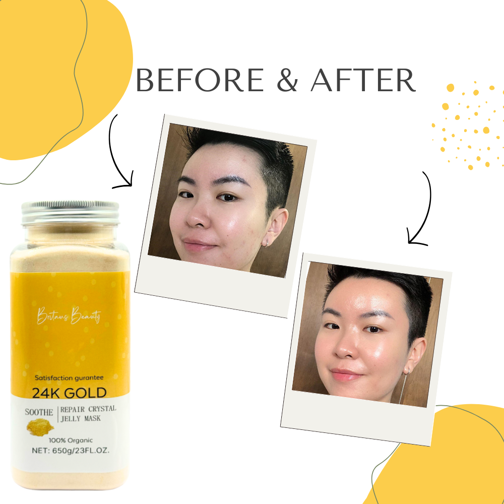 Britains Beauty 24K Gold Repair Crystal Jelly Mask - Organic Soothe & Repair, Hydrating, Anti-Aging, Exfoliating, Revitalizing - 650g