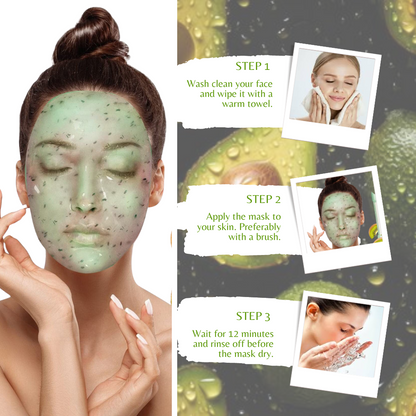 Britain's Beauty Avocado Soothe & Repair Crystal Jelly Mask - 650g | Deep Hydration, Natural Ingredients, Glowing Skin, Gentle Exfoliation, 100% Organic