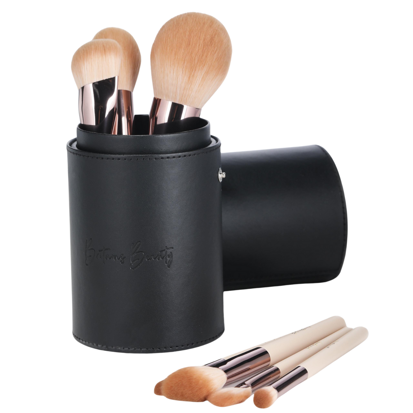 Britains Beauty Makeup Brush Set – Complete 14-Piece Premium Synthetic Bristle Kit with Sleek Storage Case for Foundation, Blending, Blush, Eye Makeup – Vegan, Cruelty-Free Beauty Tools