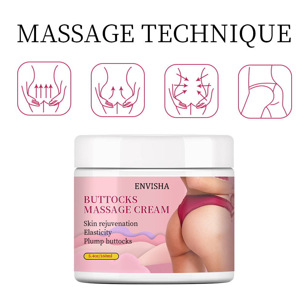 Buttocks Massage Cream – Promotes Skin Elasticity, Rejuvenation and Plumping – 5.4oz/160ml – Herbal Ingredients for Safe, Natural Enhancement