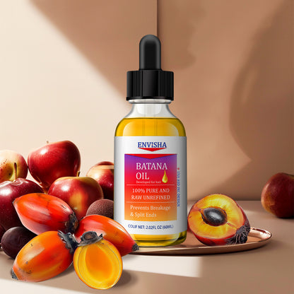 Batana Oil 60ml - Pure and Raw Unrefined Hair Treatment Oil for Split Ends and Breakage Prevention