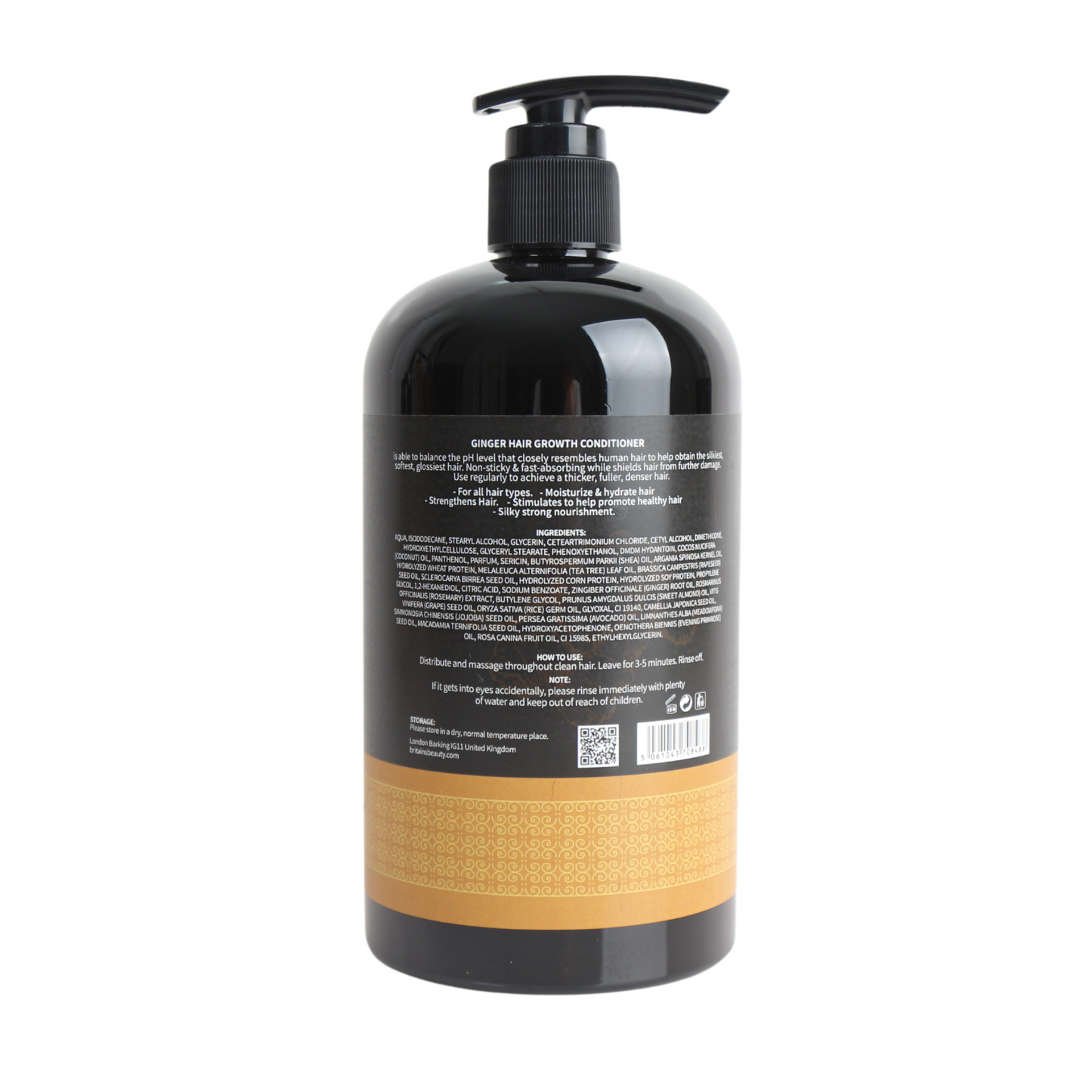 Britain's Beauty Ginger & Tea Tree Hair Growth Conditioner - Natural Oil Control & Strength Formula, 500ml