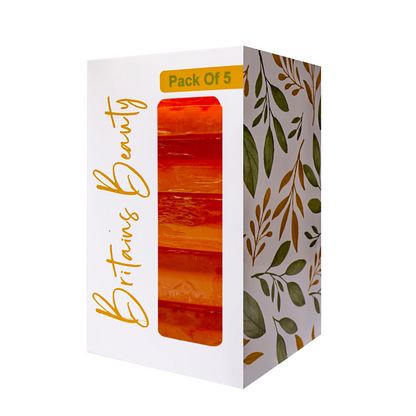 Britains Beauty Handmade Turmeric Soap - All-Natural, Antioxidant-Rich Skin Care - Pack of 3 & 5, 100g Each Bar - Perfect for Glowing Skin and Acne Control