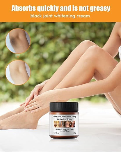 Dark Knees and Elbows Strong Whitening Cream - Powerful Skin Lightening, Moisturizing Formula for Dark Patches, Knuckles, and Elbows - Gentle, Effective Whitening Cream - 120g