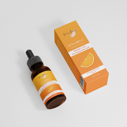 Britain’s Beauty Vitamin C Serum 30ML with 20% Vitamin C, Hyaluronic Acid, and Vitamin E for Anti-Aging, Brightening, and Skin Hydration – Organic Facial Serum for Wrinkle Reduction and Collagen Boosting