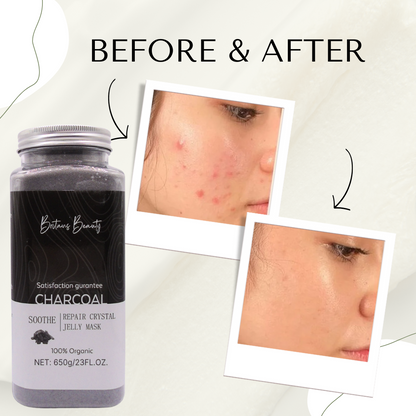 Britain's Beauty Charcoal Soothe & Repair Crystal Jelly Mask - Deep Hydration with 100% Organic Ingredients, 650g/23fl.oz.