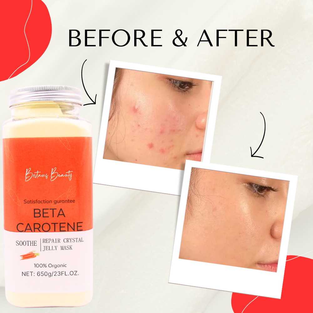 Beta-Carotene Repair & Soothe Jelly Mask by Britain's Beauty - Organic Hydrating Facial Treatment, Enhances Radiance and Skin Tone, 650g