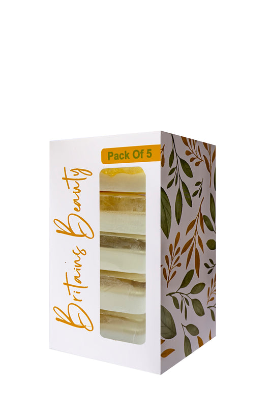 Britains Beauty Homemade Coconut Oil Soap - Natural Moisturizing Cleanser, Pack of 3 & Pack of 5, Each Bar Weighs 100g, Eco-Friendly Packaging
