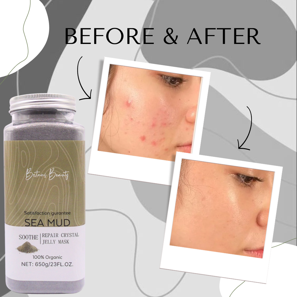 Britain's Beauty Sea Mud Soothe Repair Crystal Jelly Mask - Deep Hydration, Radiance, Organic Ingredients - 650g/23 fl. oz.
